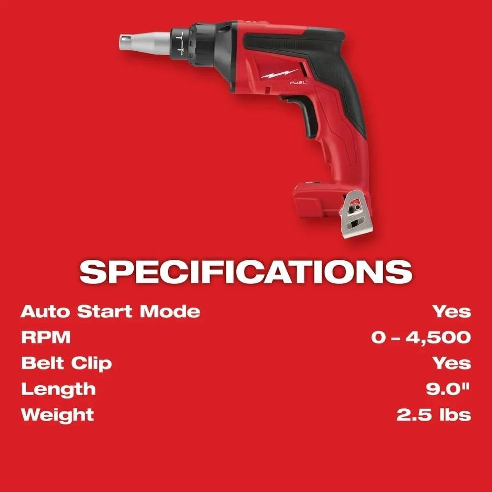 2866-22 Brushless Screw Gun for Milwaukee for M18 18V Fuel Cordless Drywall Screw Gun Kit w/Contractor Bag