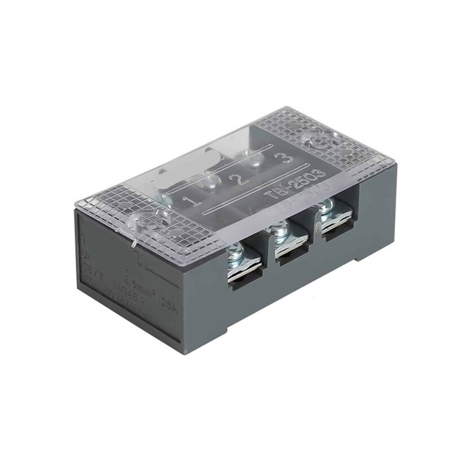 Bloques de terminales de tornillo serie TB-2503 Negro para empalmes seguros 2