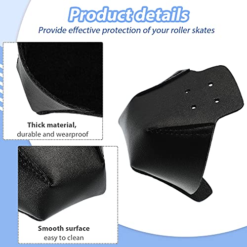 Glimin 4 Pieces Toe Cap Guard Protectors Artificial Leather Roller Skate Cap Protectors, 4 Pieces Flat Shoe Laces, Roller Skate Leash, 2 Pieces All-In-One Skate Tools For Quad Roller Skate Ice Skate #TOP2