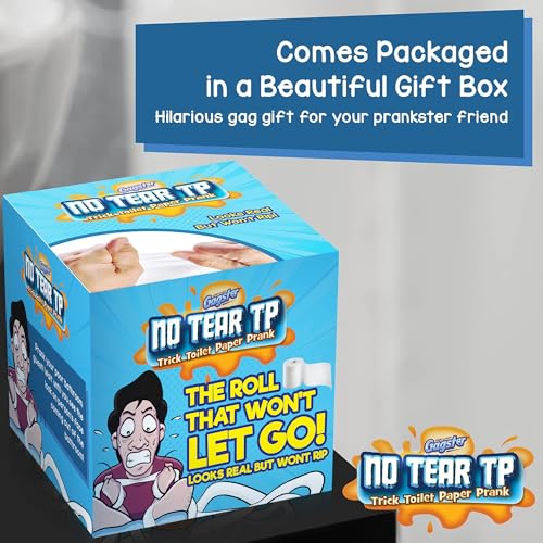 Gagster No Tear Toilet Paper – Practical Joke Trick – Fake Unrippable TP Rolls, Looks Like Real Toilet Paper But Won’t Tear – Funny Gift for Adults & Kids