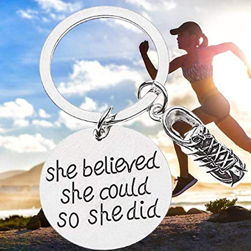 Infinity Collection Runner Keychain, Runner She Believed She Could So She Did Keychain, Runner Gift For Women, Teens And Girls #TOP4