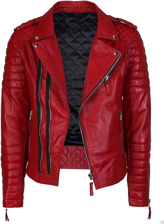 Genuine Lambskin Leather Jackets For Men - Motorcycle Biker Leather Jacket Men
