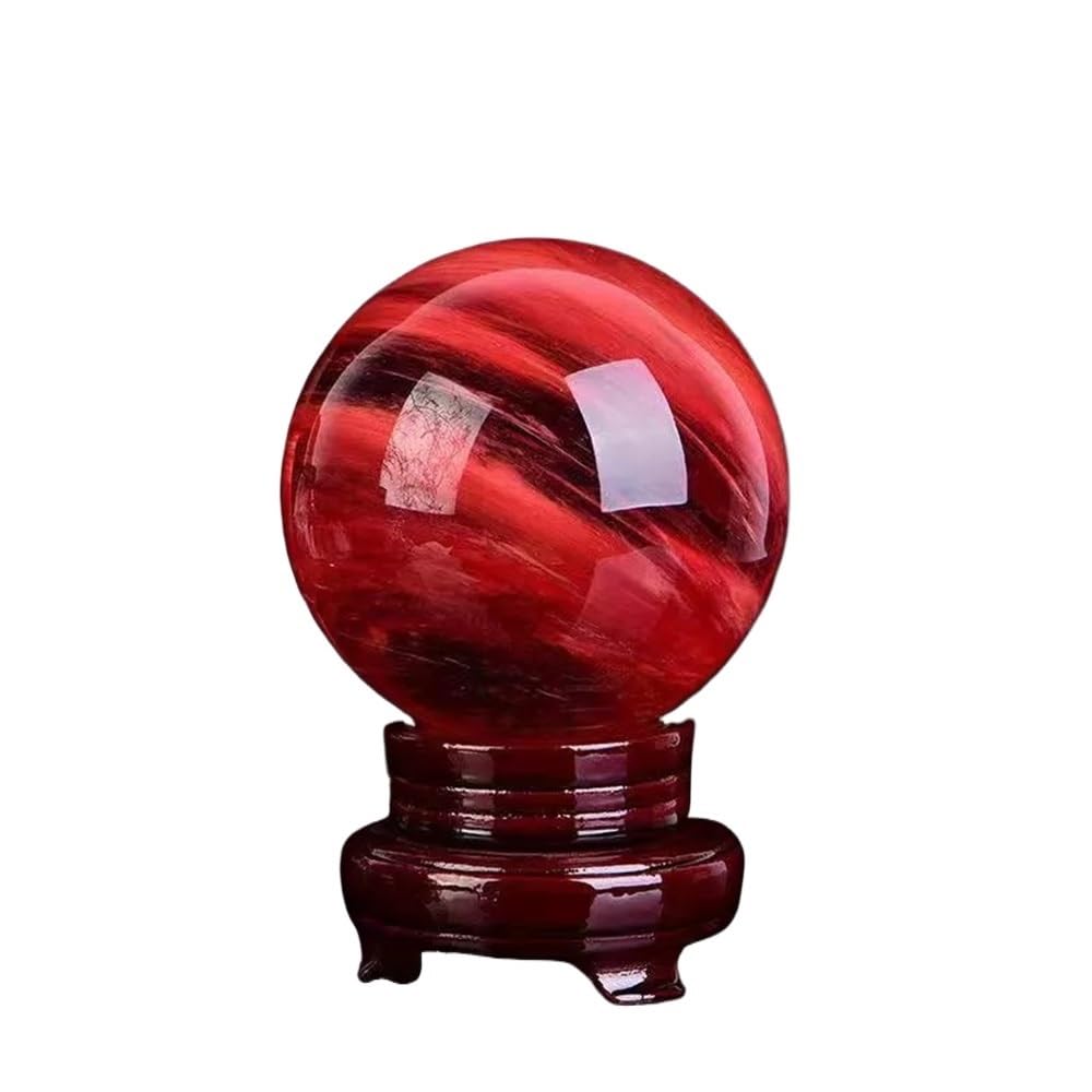 AARTERZZA 1pc 5.5-6cm red Smelting Stone Ball Quartz Crystal Spherical