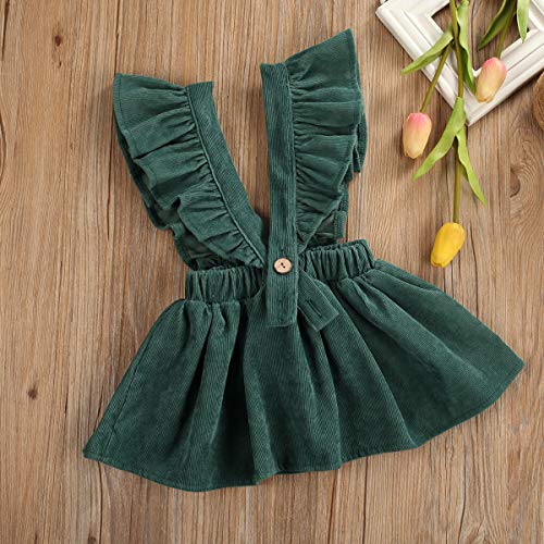 Image of Specialcal Baby Girls Velvet Suspender Skirt Infant Toddler Ruffled Casual Strap Sundress Summer Outfit Clothes