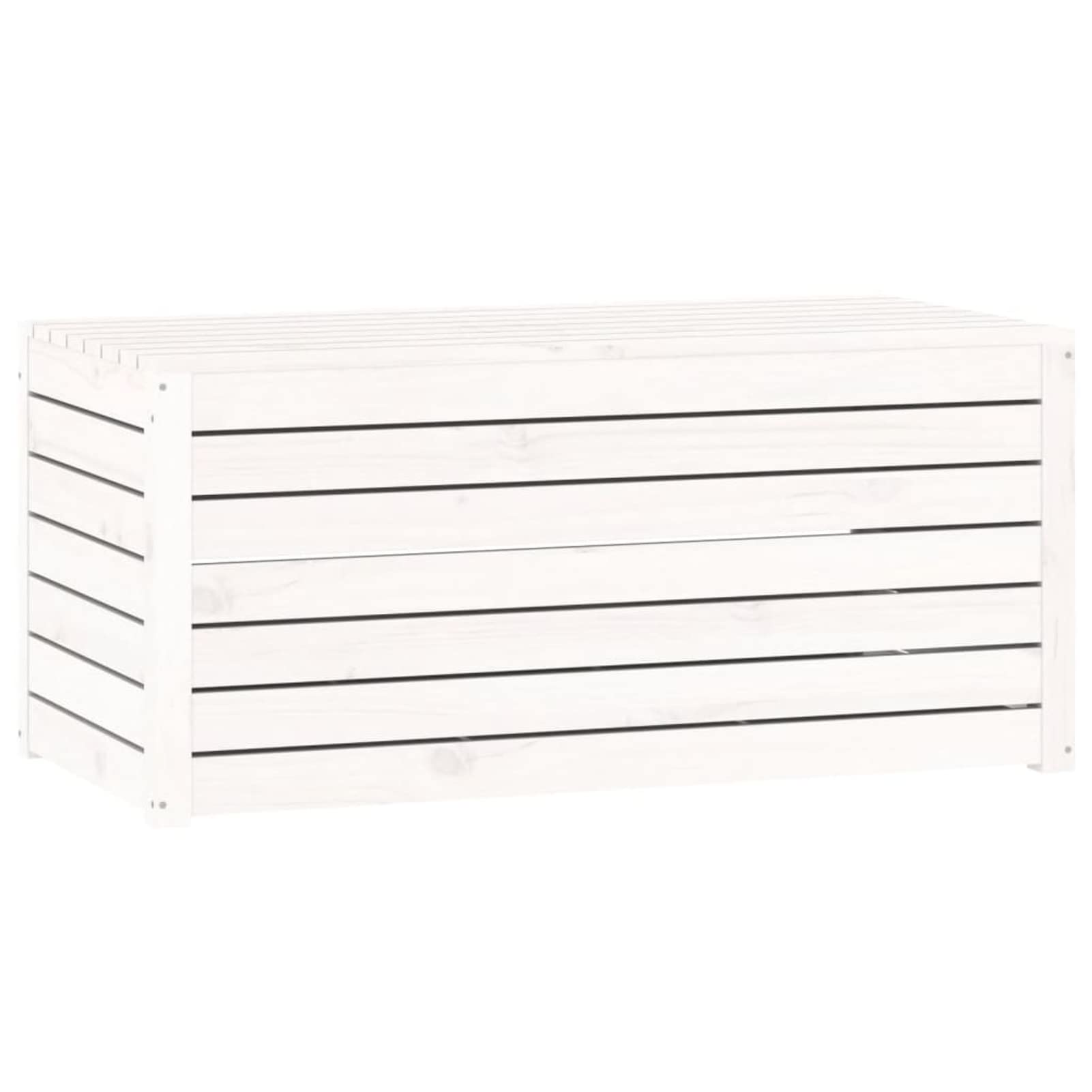 Baúl de jardín madera maciza de pino blanco 101x50,5x46,5 cm, Arcon Exterior, Arcones Para Patio, Baul Almacenamiento Exterior, Baúl Para Terraza