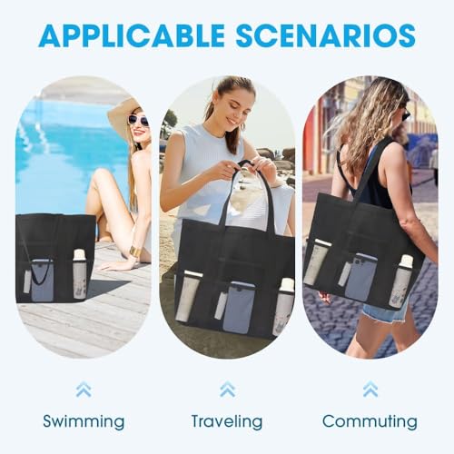 2025 New Mesh Beach Bag, Portable Foldable Large Capacity Women's Tote - Perfect for Pool/Beach/Fitness Day4