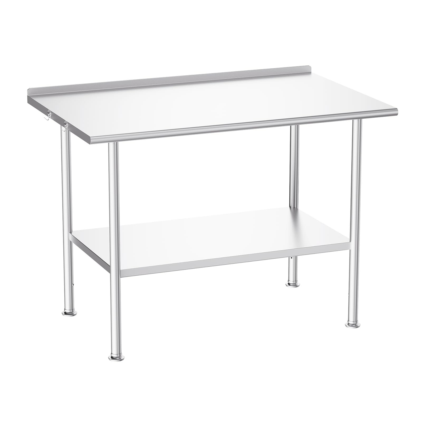 Atelicf NSF Stainless Steel Prep Table 30X48 inch with Backsplash