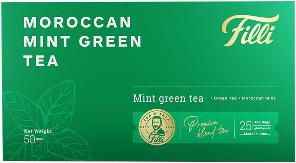 FILLI CAFE Moroccan Mint Green Tea Bags 2g x 25-Pieces