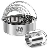 M JINGMEI Biscuit Cutter Set for baking 2inch 2.5inch 3inch 3.5inch 4inch 5inch large size Round Coo