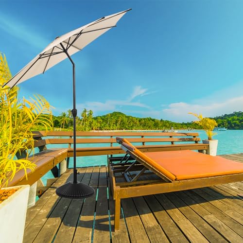 Image of Abba Patio 11FT Lyon Outdoor Patio Umbrella Outdoor Table Umbrella with Push Button Tilt and Crank Market Umbrella 8 Sturdy Ribs UV Protection Waterproof for Garden Deck Backyard Pool Beige