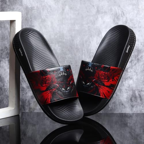 Image of YOHO Sliders for Men | Comfortable and Lightweight Slides | WB Cartoon & Comic Characters: Batman,Superman,Tom & Jerry,Rick & Morty,Big Bang Theory, Friends and Scooby Doo for Boys