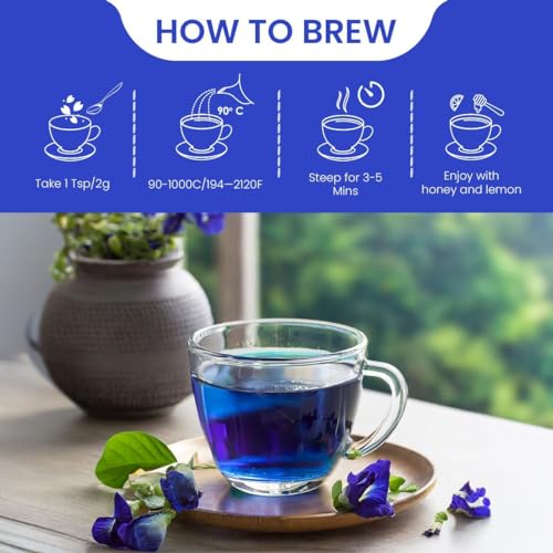 Image of BrewPeaks - Butterfly Pea Flower Tea - 25g - 60+ Cups | ANTIOXIDANT RICH | Aparajita - Shankhpushpi | Flower Based - Herbal - Caffeine Free - Detox Tea | Reusable Packaging