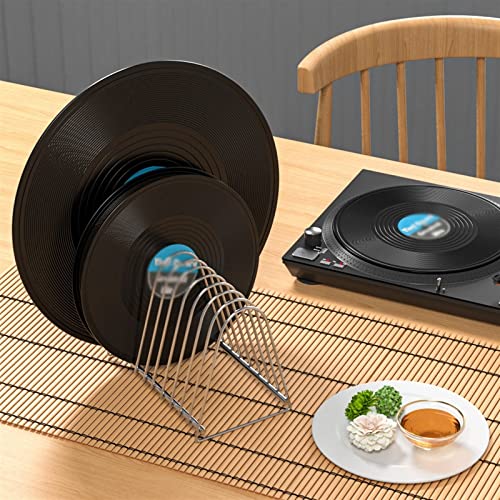 Estante de exhibición de acero inoxidable premium para discos de vinilo 6
