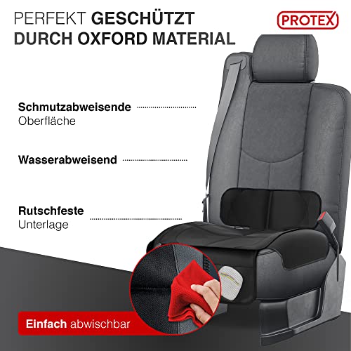 PROTEX Kindersitzunterlage [Testsieger 2025] ISOFIX-geeignet | Wasserabweisender Polyester Stoff mit gepolsteter Sitzfläche | S – Ansicht 2
