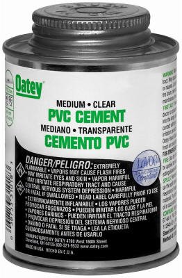 Oatey 31018TV PVC Medium Bodied Cement, 8 oz Can, Clear (Case of 24)