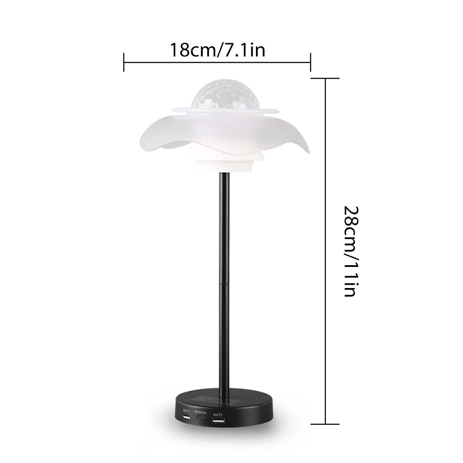 Lampada Notturna a LED RGB con Controllo Touch per Camera da Letto, Ufficio, Soggiorno, Ecologica, Alimentata a Batteria (BLACK)
