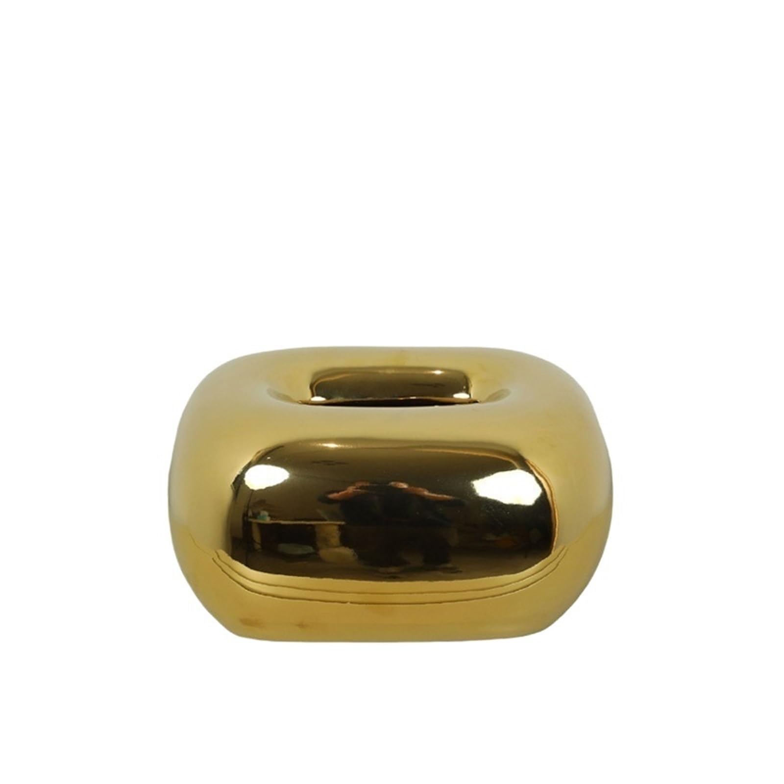 Tissue Case Modern Ceramic Household Tissue Box Creative Dining Table Storage Napkin Facial Dispenser Ornaments Tissue Dispenser(Gold)