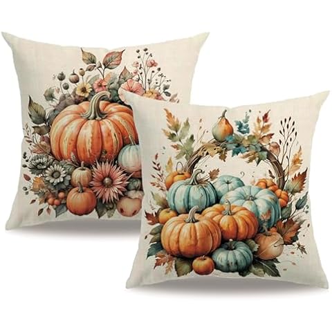 Set of 2 Autumn Decor Pillow Covers Cover