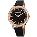 Produktbild August Steiner Sparkling Crystals Women's Watch - Slim Case with Crystals Set Around Bezel, Case and Lugs  Genuine Leather Strap - AS8274 (Shimmering Black)