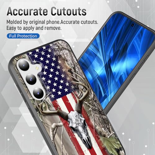 JHYYTUJTYP for Galaxy A55 5G/A35 5G Case,[Military Grade Drop Tested] Heavy-Duty Tough Rugged Shockproof Protective Case for Samsung Galaxy A55 5G/A35 5G 6.6 Inch,American Flag Camo Deer Skull - image 5