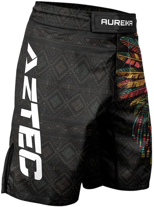 Aztec Men’s Fight Shorts – MMA Jiu Jitsu Combat Shorts Boxing Trunks for Training Kickboxing