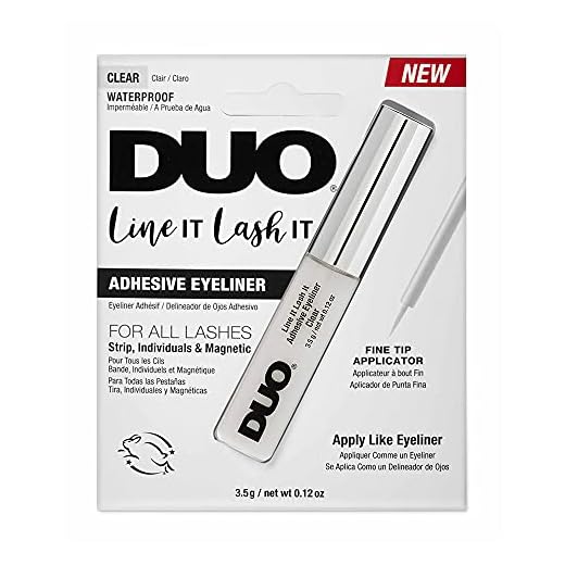 DUO Line It Eyelash Adhesive Eyeliner – Clear, Waterproof, Long-Lasting Lash Glue Liner for Strip & Magnetic Lashes, 0.12 oz