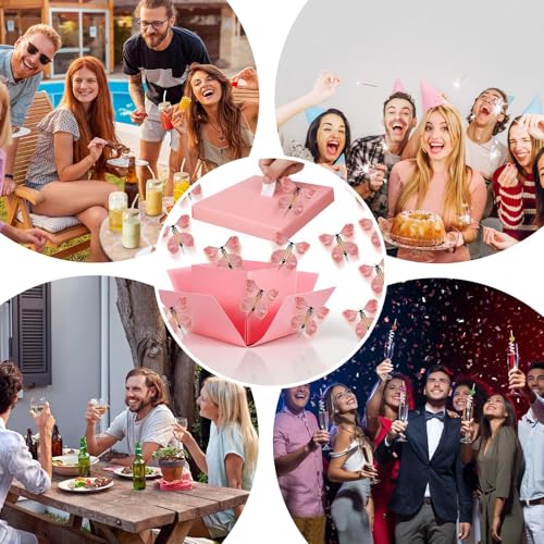 8+4 Fliegende Schmetterlinge,Überraschungsbox die mehr Schmetterlinge zum Platzen bringt,Explosionsbox,Überraschungsbox Geburtstag,Zusammensetzbare Pop-Up-Box,Valentinstag Muttertag Weihnachten DIY