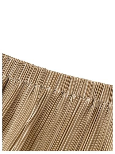 GORGLITTER Women's Flowy Pleated Pants Dressy High Waist Wide Leg Trousers Business Casual Work Palazzo Pant4