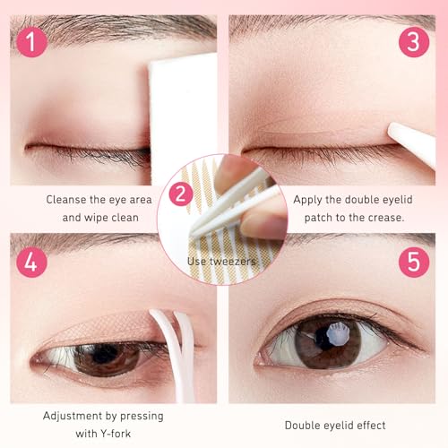 Image of TORMEN Double Eyelid Lift Strips, Invisible Waterproof Lace Tape, 240 Pairs