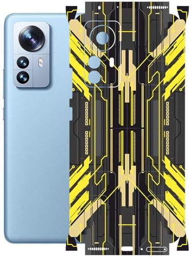 Image of AtOdds - Full Body Back Screen Guard Protector Film - Lamination Wrap Skin Sticker Compatible with XIAOMI Mi 12 PRO | Scratchproof Matte Finish (Cyber Yellow)