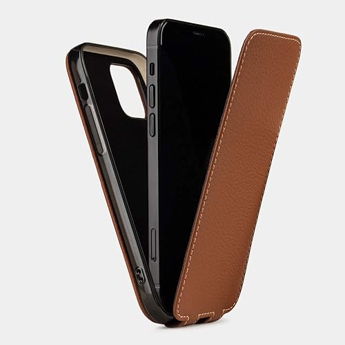 Miniatura 2 de Marcel Robert - Funda de piel con tapa para iPhone 12 y 12 PRO - Modelo patentado - Fabricado en Francia -  Caramelo