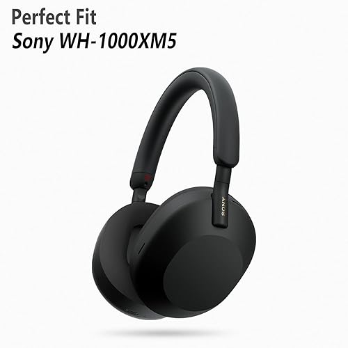 Miniatura 2 de Geiomoo Almohadillas de silicona para auriculares Sony WH-1000XM5, cubierta de almohadillas de repuesto (negro)