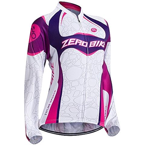 Women's Long Sleeve Breathable Cycling Jersey, Quick-Dry Biking Shirt Biking Cycle Tops Racing Bicycle Clothes, XL, 004 Cover