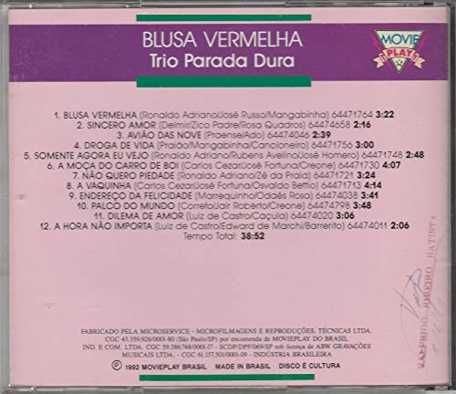 Trio Parada Dura - Cd Blusa Vermelha - 12 Sucessos