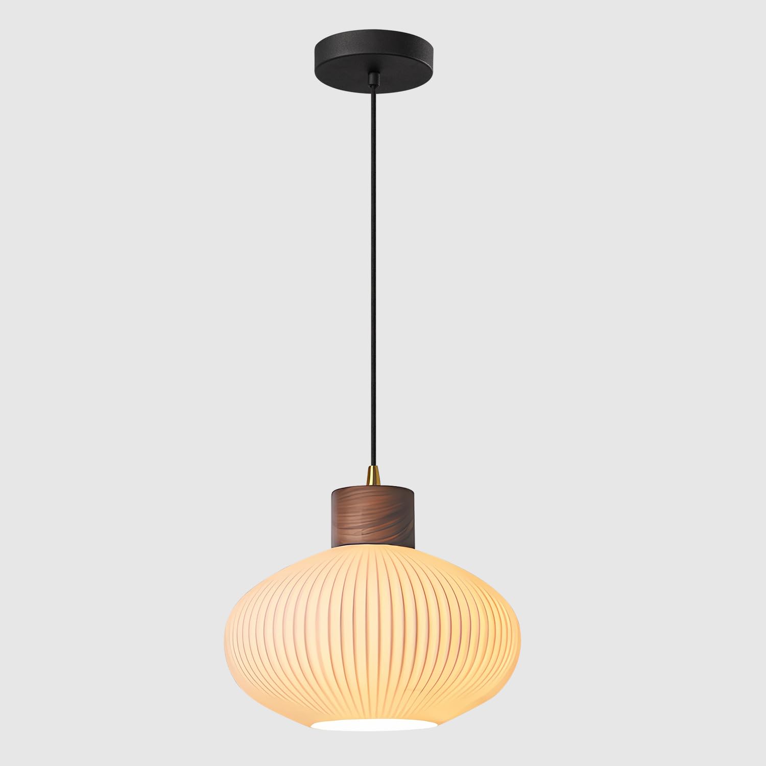 Lampa wisząca z białego szkła żebrowanego, duża kula świetlna na wyspę kuchenną