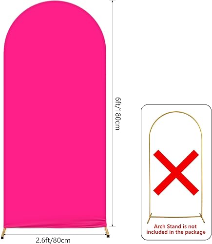 Miniatura 2 de Cubierta superior redonda de arco de 2.6 x 6 pies, soporte de 2 lados para despedida de soltera, día de San Valentín, cumpleaños, decoración de baby
