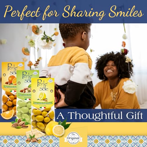Perle di Sole Orange Chocolate Covered Almonds - Italian Sweets - White Chocolate Covered Almonds (5.29 oz.) Single Pack - Thumbnail 5