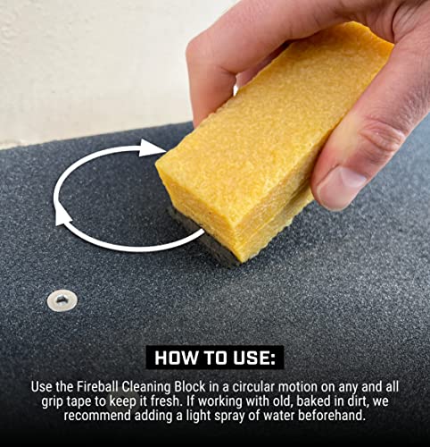 Fireball Grip Tape Cleaner For Skateboards - 2 X Skateboard Grip Gum Griptape Abrasive Cleaning Sticks - Rubber Grip Cleaner Skateboard Accessories For Boys & Girls #TOP2