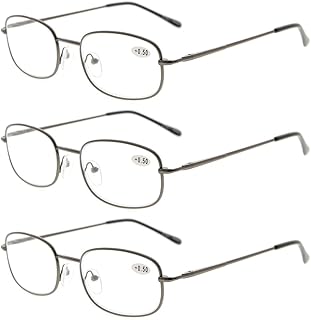 Eyekepper Metal Frame Spring Hinged Arms Reading Glasses 3 Pair Valupac Metal Readers