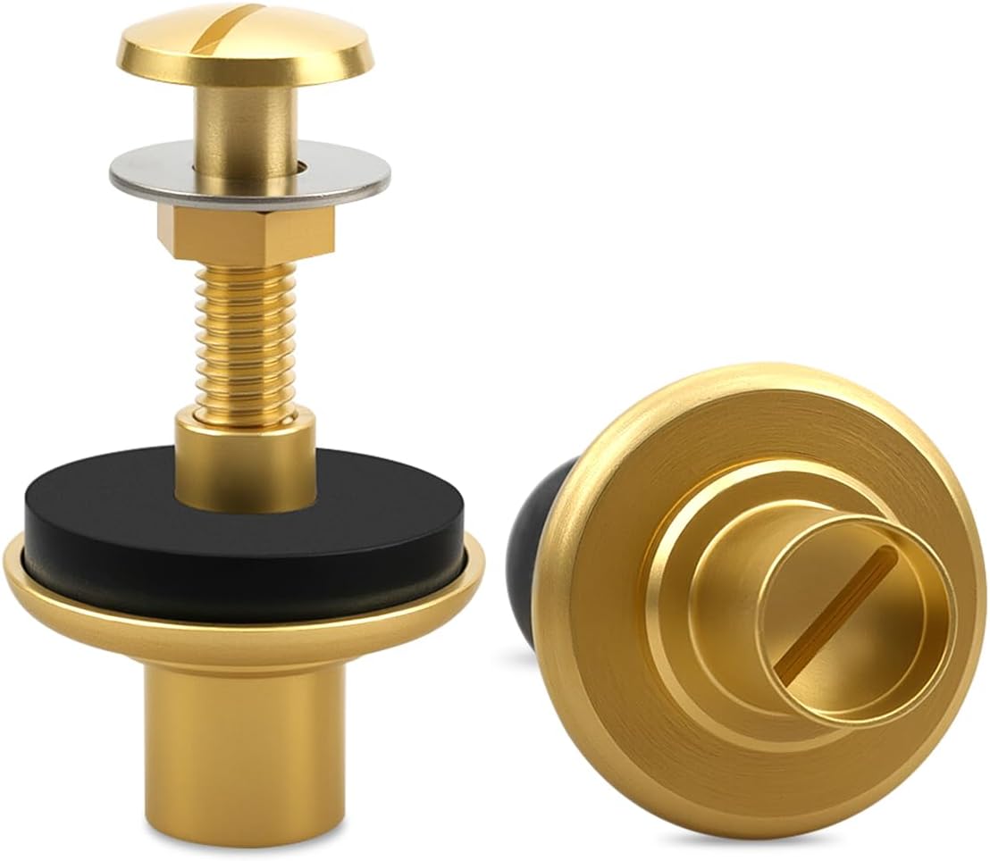 2Pcs Toilet Tank to Bowl Bolts Mounting Hardware Fit for TOTO AQUIA ST412 ST416 ST464, Two-Piece Dual Flush Toilet Replacement, Stainless Steel & Brass, Replace TTS810DV3