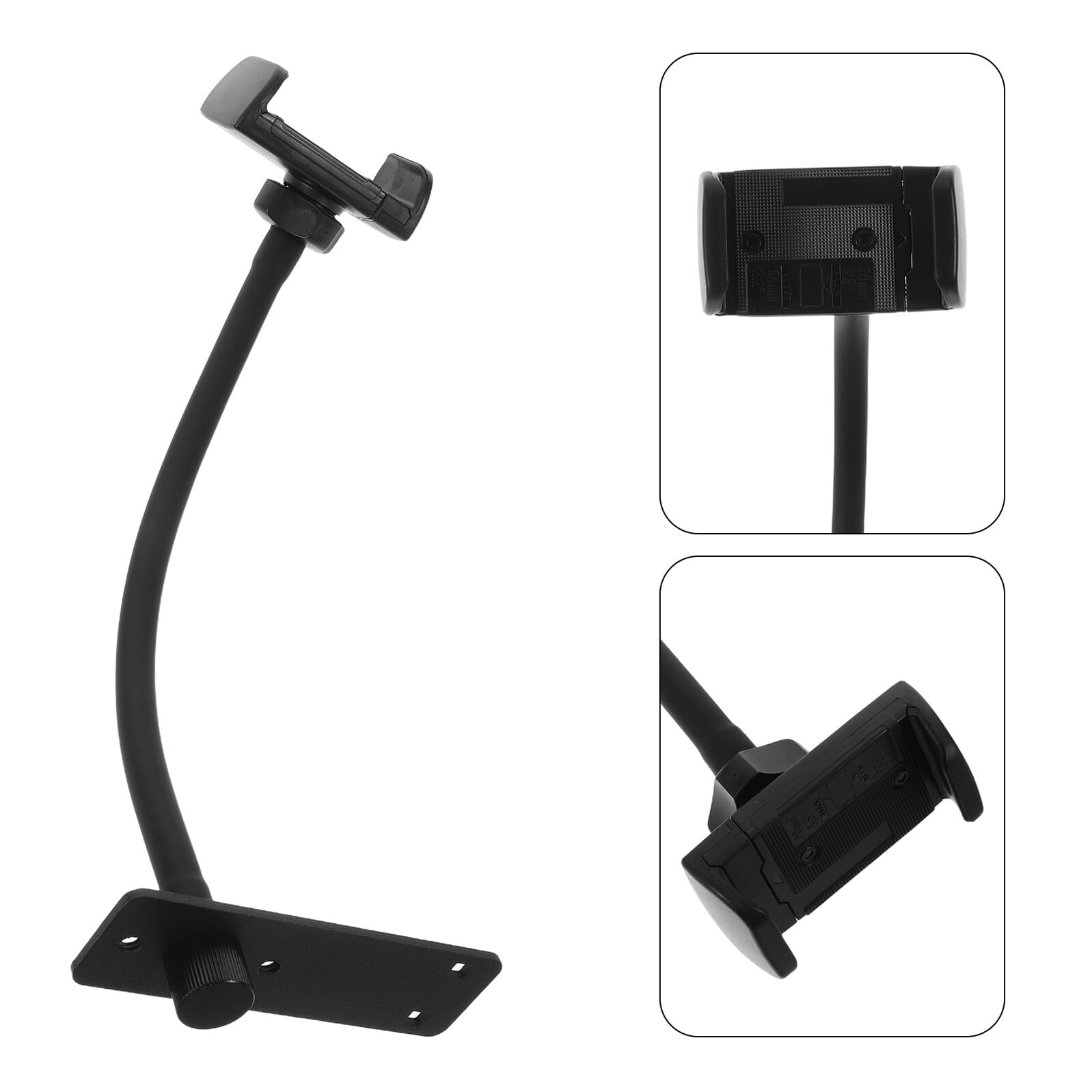 Soporte para Micrófono de Soporte Negro de Metal y Plástico | 34,00 X 11,50 X 7,00 Cm, Instalación Rápida, Estabilidad Segura, Ligero y Portátil