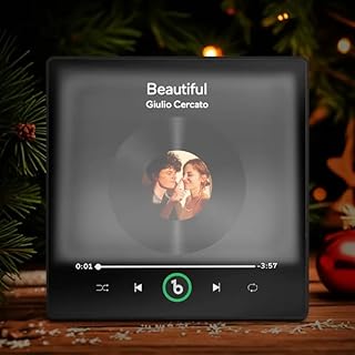 Custom Music Fridge Magnet with Night Light – Personalized Spotify Song Photo Magnet for Refrigerator, Customized Anniversary Wedding Gifts for Couples Women Men, Mothers Day Birthday Gifts for Mom