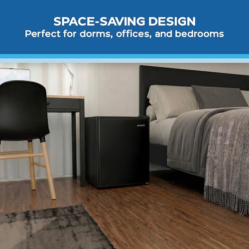 Avanti Mini Fridge 1.6 Cu. Ft. Compact Refrigerator for Dorm, Office & Bedroom, Chiller Compartment, Glass Shelf, Reversible Door, ENERGY STAR, Black by Avanti - Used condition - Image 3