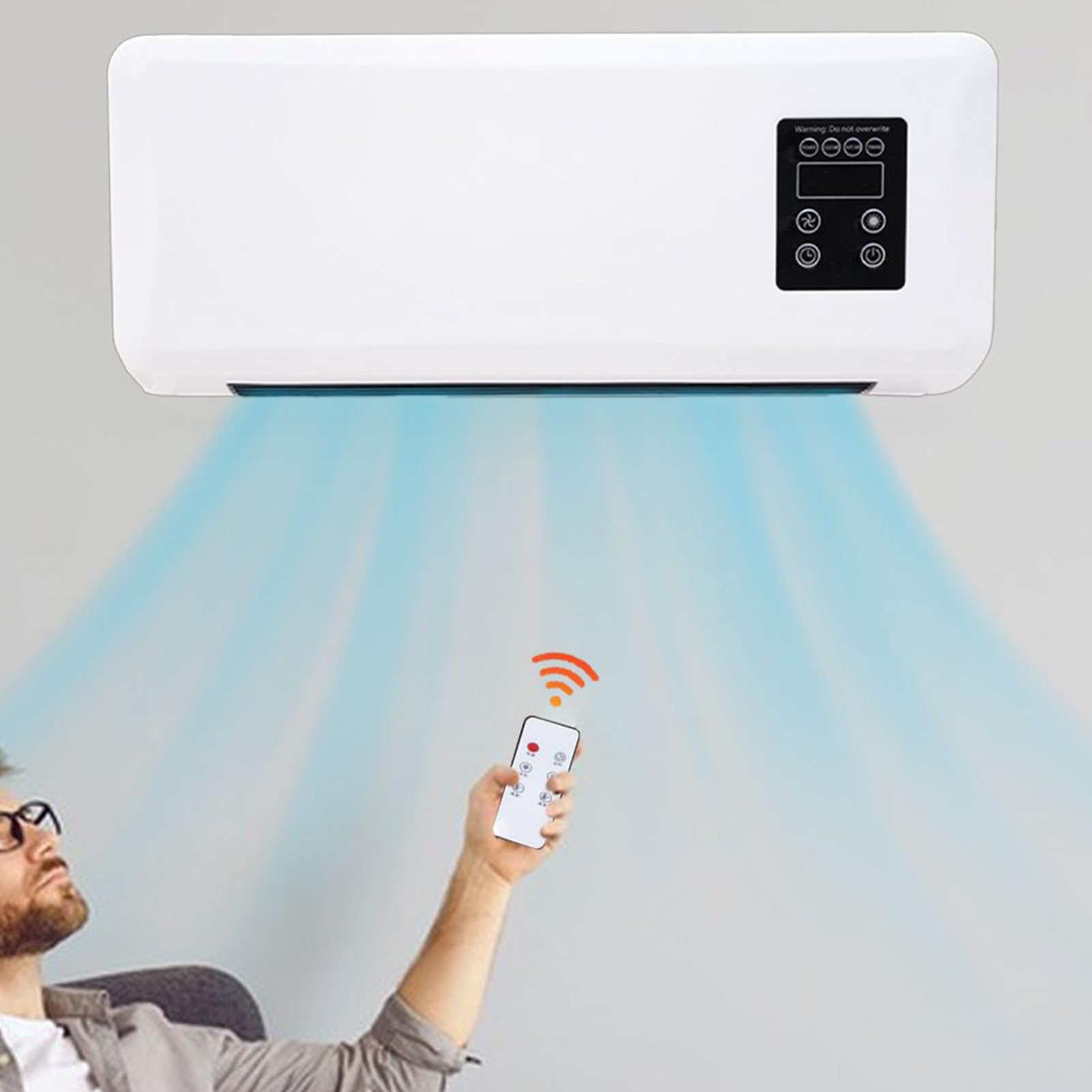 Ventilador eléctrico Split Y Calefacción,Unidad Combinada Portátil de Calefacción y Refrigeración - Bomba de Calor Sin Conductos ni Ventana con Montaje en Pared para Interiores, Tiendas de