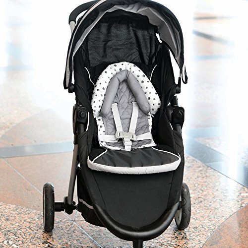 Travel Bug Baby & Toddler 2-In-1 Head Support Duo Head Support For Car Seats, Strollers & Bouncers (Grey/White) #TOP7