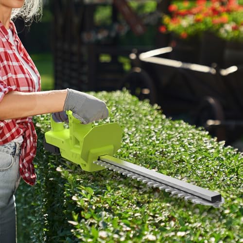 VOERJIA 20-Zoll Heckenschere Akku, 2 x 2000 mAh Akku Heckenschere, 21V Heckenschere Elektrisch, 50CM Dual Action Klinge, 750W Heckenschneider für Garten, Sträucher und Randpflanzen 5