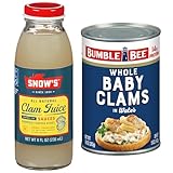 Snow's Whole Clam Bundle - 1 Bottle Juice and 1 Can Whole Clams for Chowders, Soups, and Stews
