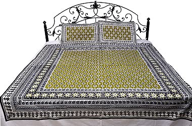 Bedspread from Pilkhuwa with Printed Flowers All-Over - Pure Cotton with Pillow Covers-image-45
