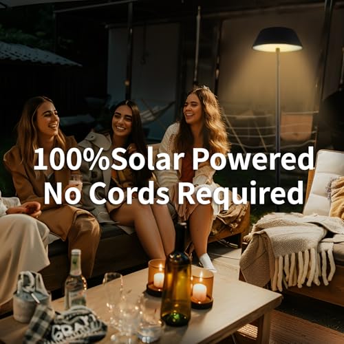 Bobcat Lighting Luminária de chão alimentada por energia solar para pátios, decks, espaços ao ar liv