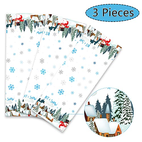 Nappe plastique flocon de neige Let's it Snow 137x274 cm pour table de fête
